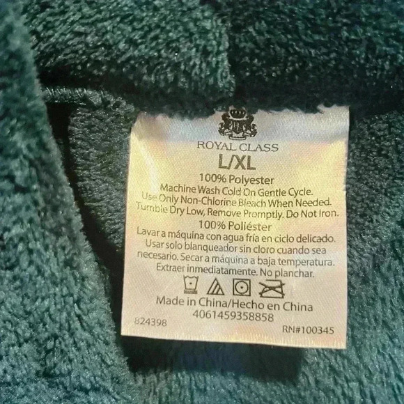 Royal Class Men‎ Robe  Wrap/Tie Long Sleeve 100% Poly green size L-XL - Picture 3 of 5